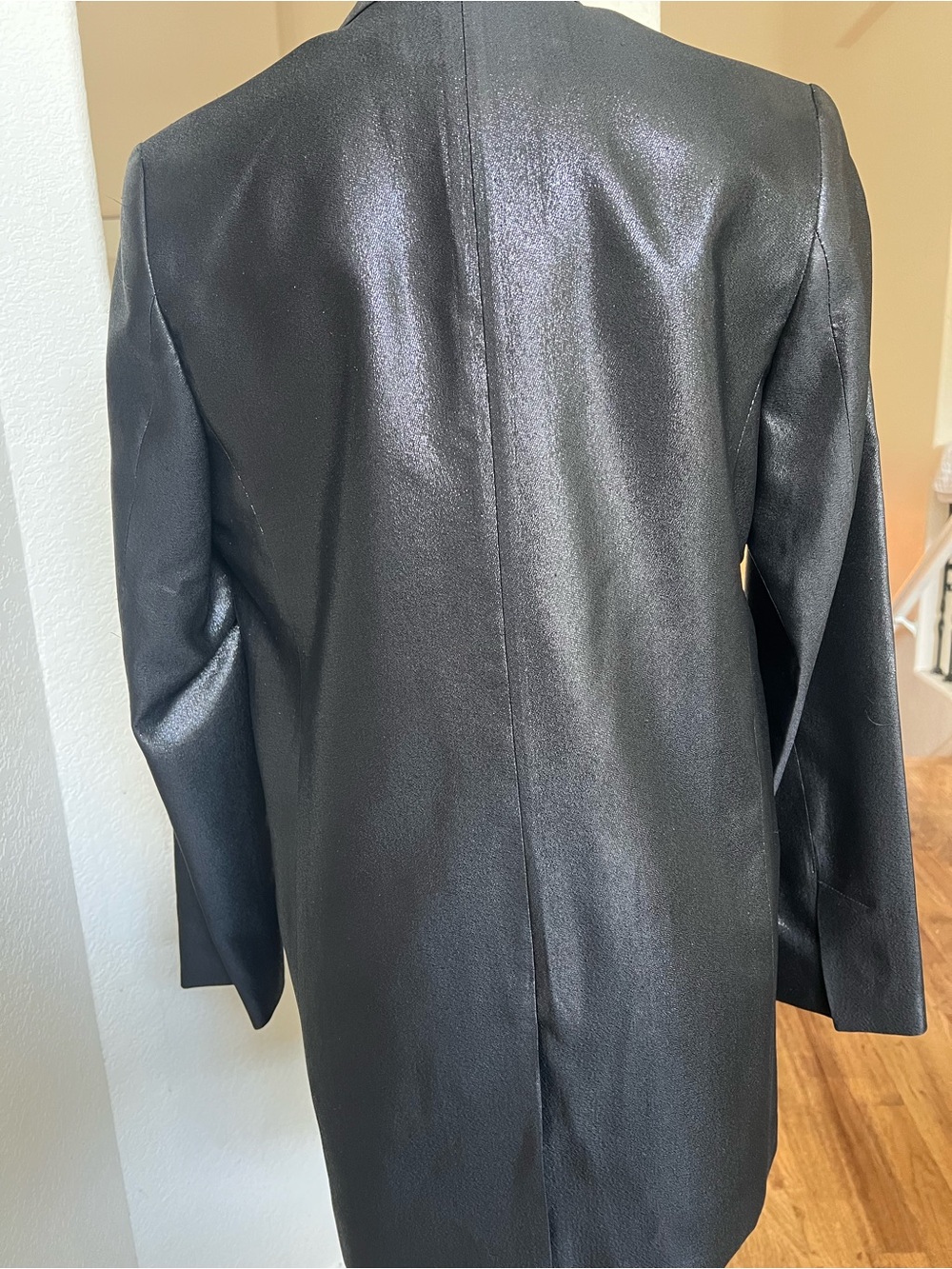Victoria Beckham sz 8 NWOT Black Shimmery Single-Button Blazer - Picture 8 of 15